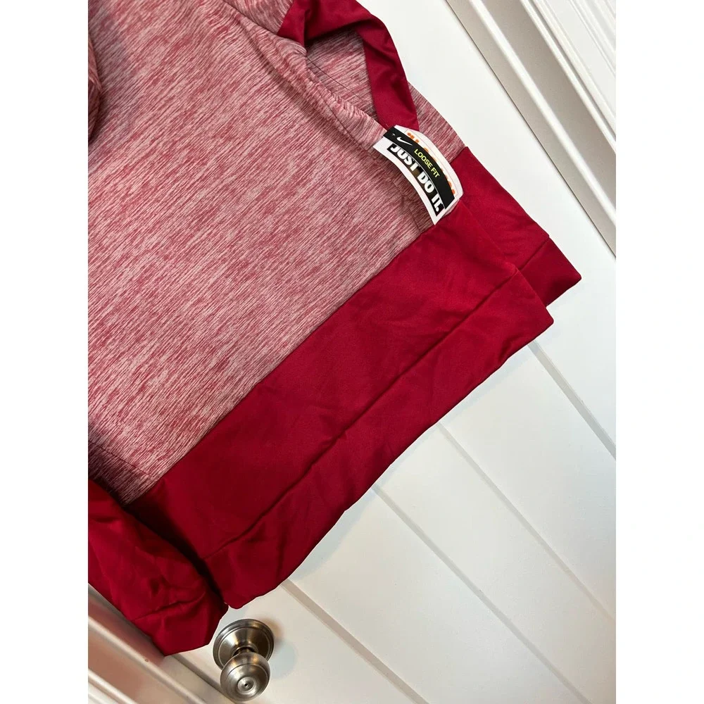 Nike Youth Dri Fit Loose Fit Therma Training‎ Hoodie Sweatshirt Pockets Red XL